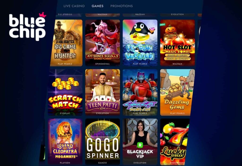 Bluechip India casino games list